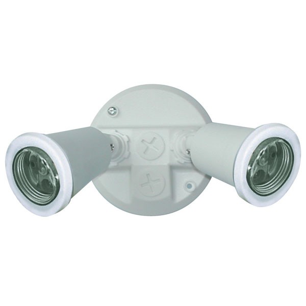 Twin PVC Lamp Holder Pack E27 (White) Security Lighting & Sensors
