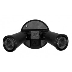 55-013 Twin PVC Lamp Holder Pack E27 (Black)