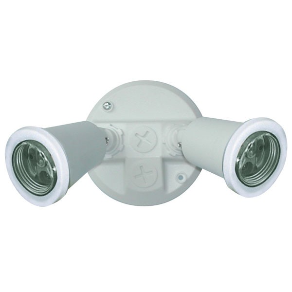 55-014 Twin PVC Lamp Holder Pack E27 (White)